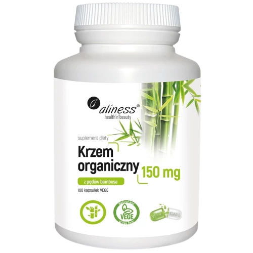 Aliness - Krzem organiczny z pędów bambusa 150 mg - 100 kapsułek Aliness - Krzem organiczny z pędów bambusa 150 mg - 100 kapsułek